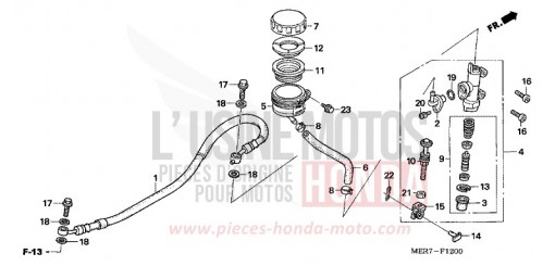 MAITRE-CYLINDRE FREIN AR. CYLINDRE (CBF600S6/N6) CBF600N6 de 2006